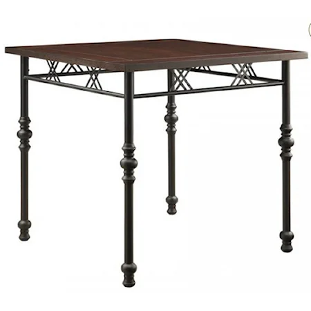 Transitional Counter Height Table with Square Tabletop